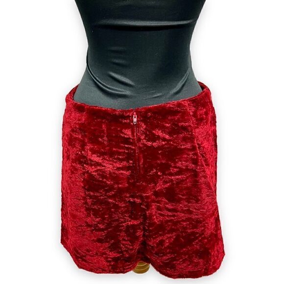 Forever 21 burgundy red faux fur miniskirt y2k vintage sz L. - Picture 8 of 12